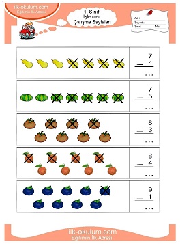 Çocuklar İçin toplam işlemi yaprak testleri 